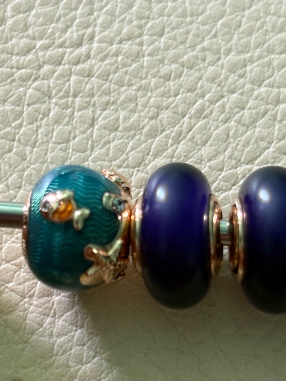 Pandora rose gold bundle Deep Blue and Teal Glass Charm Bracelet - Picture 2 of 4